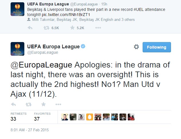 UEFA o hatadan dolayı özür diledi