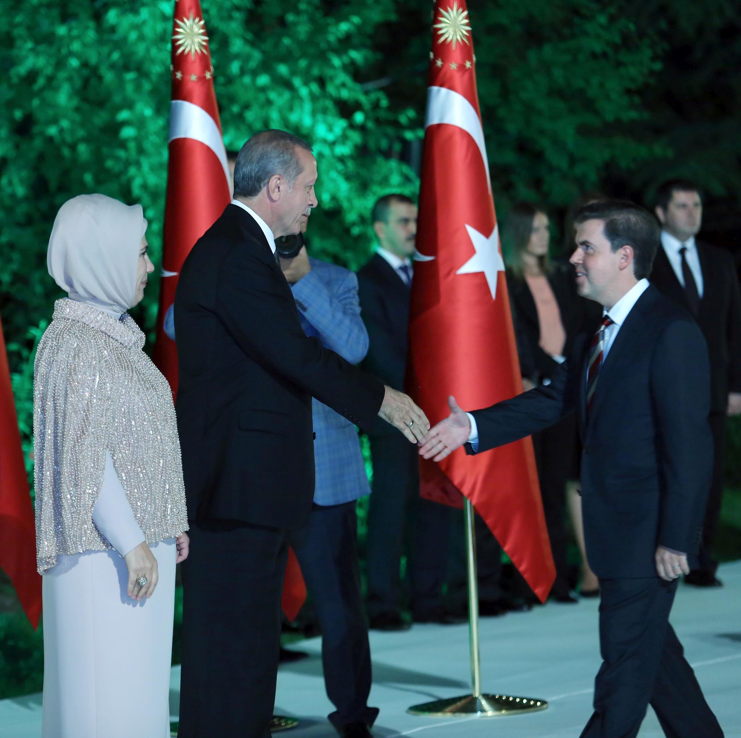 Cumhurbaşkanı Erdoğan'ın Köşk'teki ilk resepsiyonu