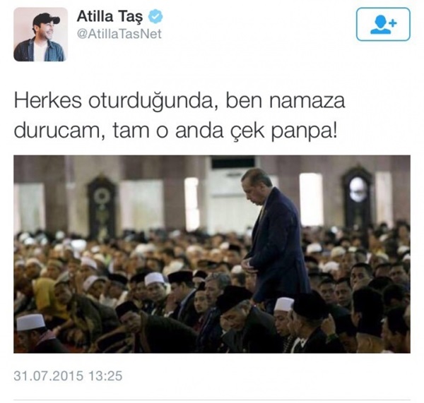 Sosyal medyadan Atilla Taş'a 'Erdoğan' misillemesi