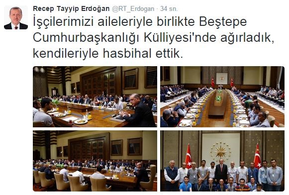 Erdoğan o işçilerle bir araya geldi!