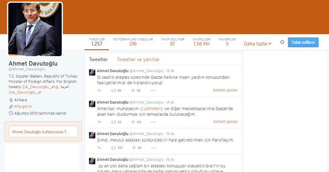 Davutoğlu Twitter'dan duyurdu!