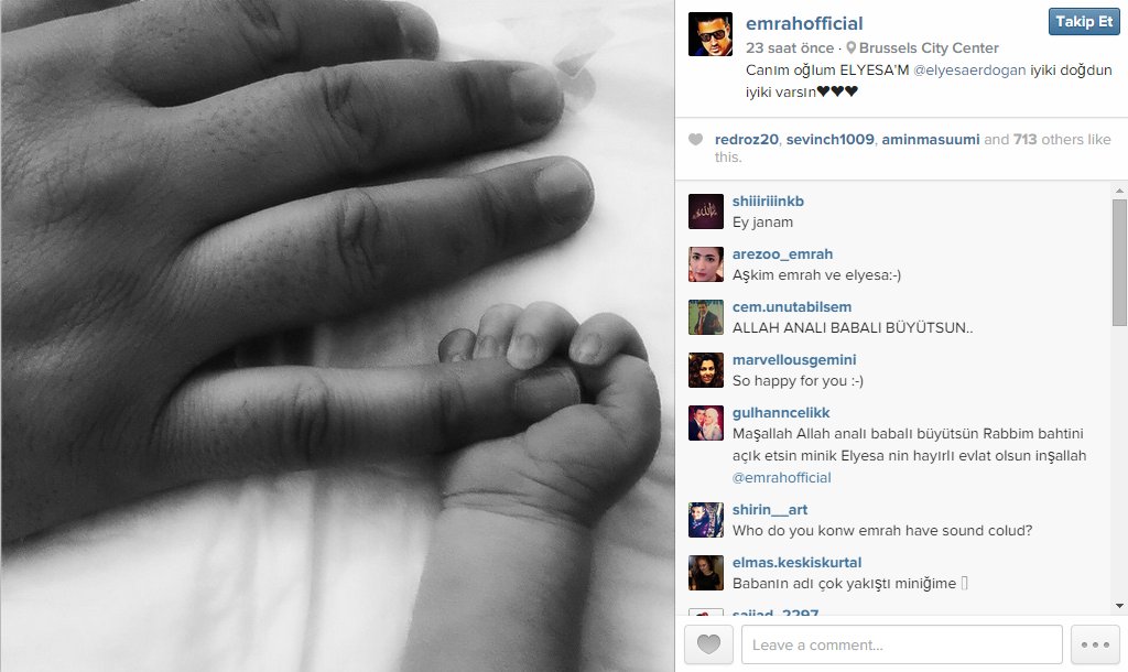 Emrah bebeğiyle ilk fotoğrafını yayınladı