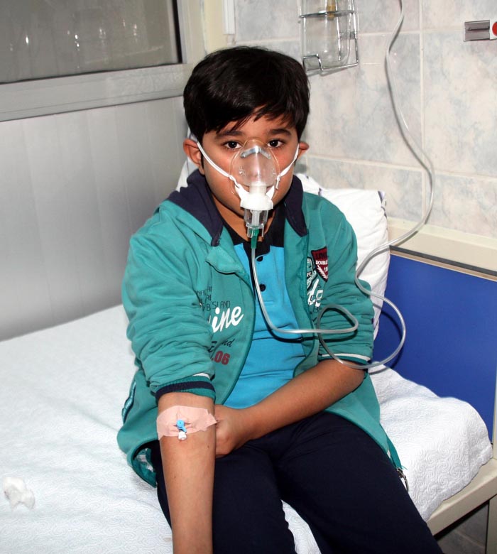 Yangın söndürme tatbikatından 5 öğrenci hastanelik oldu