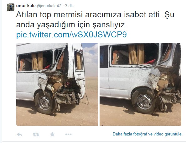 Top mermisi içinde yolcuların olduğu araca isabet etti