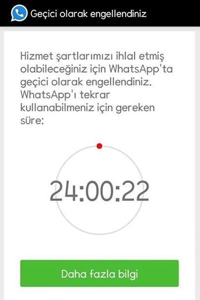 Whatsapp kullananlar dikkat! 24 saat erişim yasağı