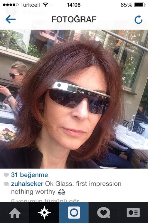 Patronlardan Google Glass selfie'si!