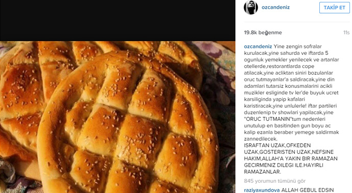 Özcan Deniz'den ramazan yorumu