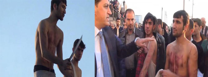 Adliye önünde ''palalı'' eylem