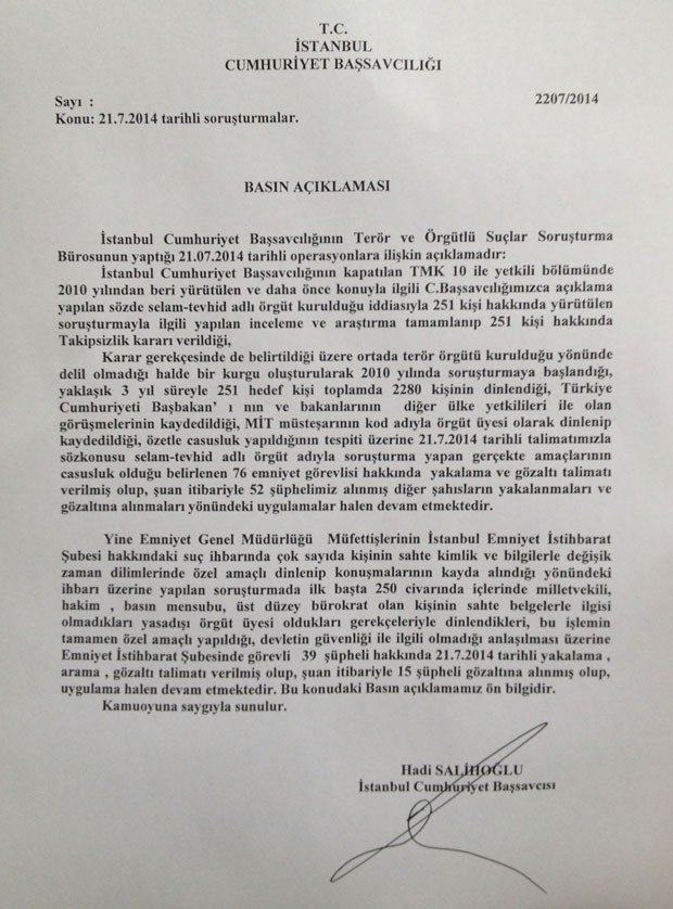 Başsavcılıktan gözaltı açıklaması