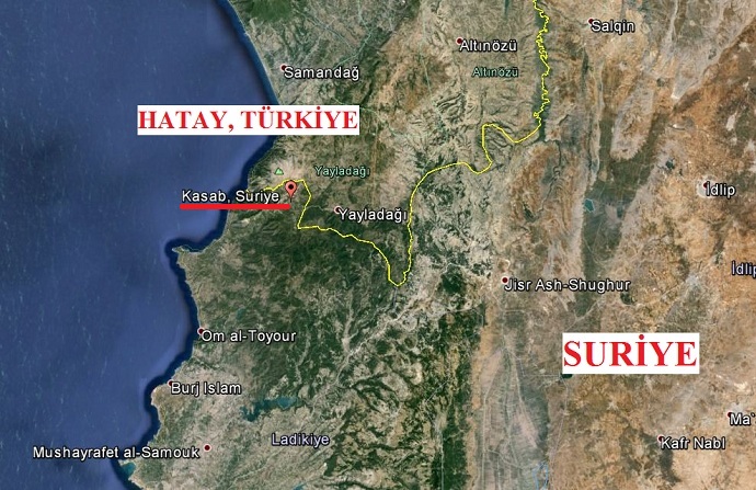 Suriye uçakları Keseb'i vuruyor