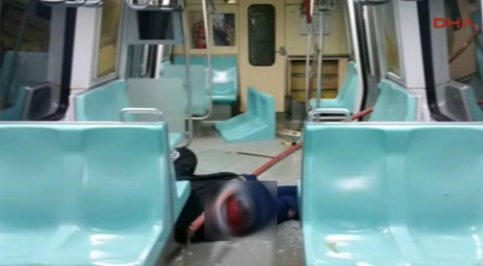 İstanbul Metrosunda korkunç kaza! Demir çubuk kalçısını deldi...