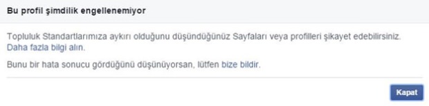 Sadece o isim Facebook'ta engellenemiyor