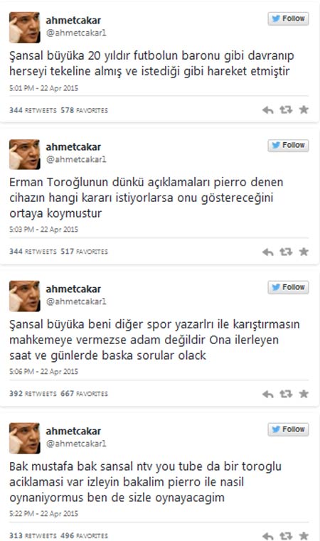 Şansal Büyüka, Ahmet Çakar'ı mahkemeye veriyor