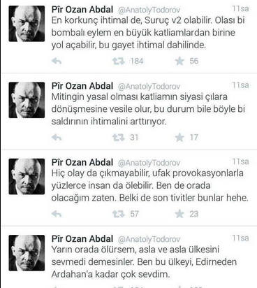 Patlamayı bir gün önce Twitter'dan yazdı!