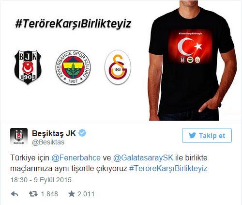 Üç büyükler aynı tişörtle sahaya çıkıyor!