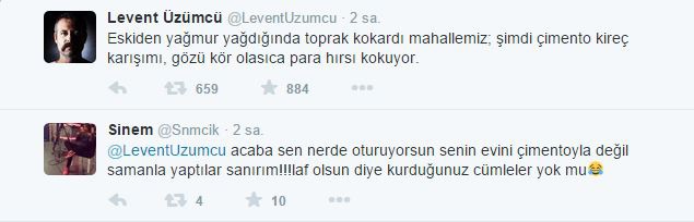 Levent Üzümcü'ye takipçisinden ayar