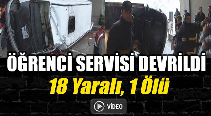 Karabük yolunda kaza yapan öğrenci servisi kamerada