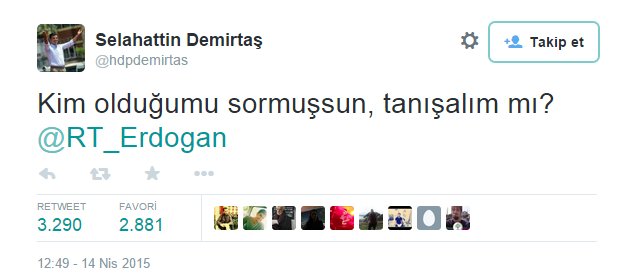Selahattin Demirtaş'tan Erdoğan tweet'i