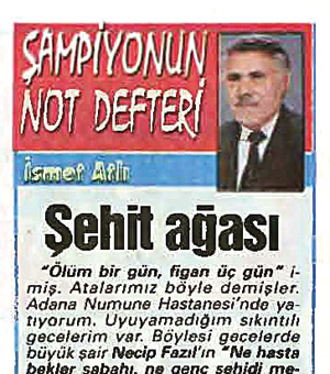 Şampiyon'u kaybettik