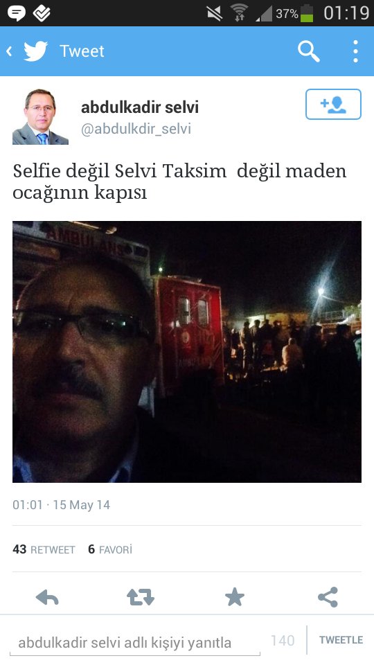 Abdülkadir Selvi'den Soma selfie'si