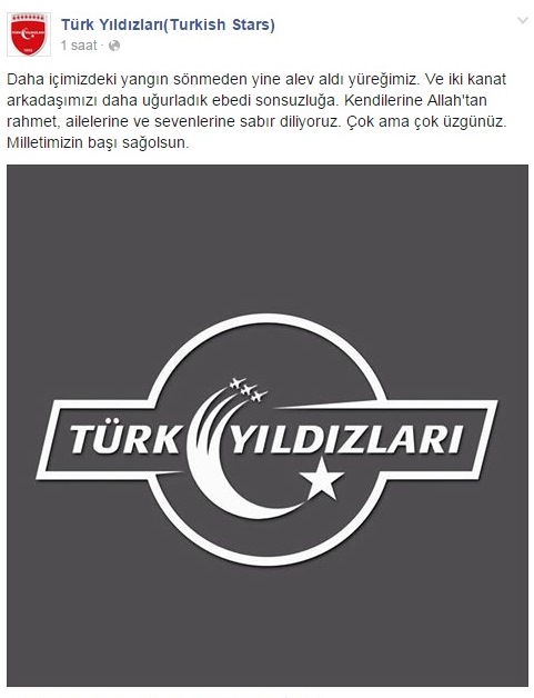 Türk Yıldızları'ndan başsağlığı mesajı