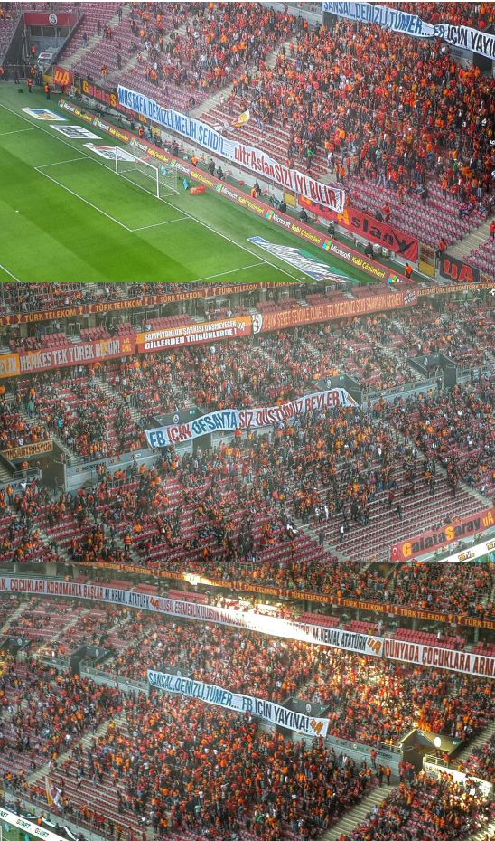 TT Arena'da olay pankartlar!