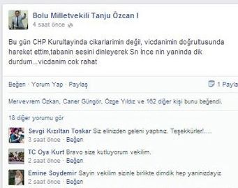 Kurultay sonrası, ''Vicdanım çok rahat'' mesajı
