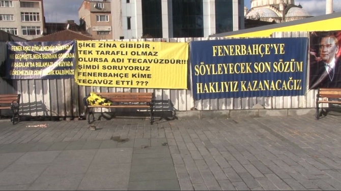 Adalet Sarayı önüne taraftarlardan 'temiziz' pankartı