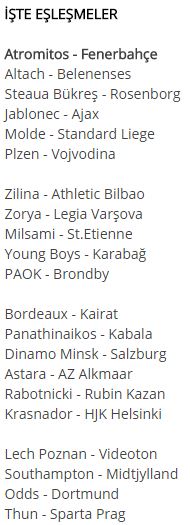 UEFA Avrupa Ligi'nde Fenerbahçe'nin rakibi belli oldu!