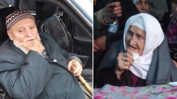 105 yaşındaki Hanife Nine'yi 90 yaşındaki oğlu gözyaşlarıyla uğurladı