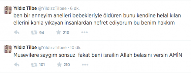 Yıldız Tilbe: İsrail, Allah belanı versin