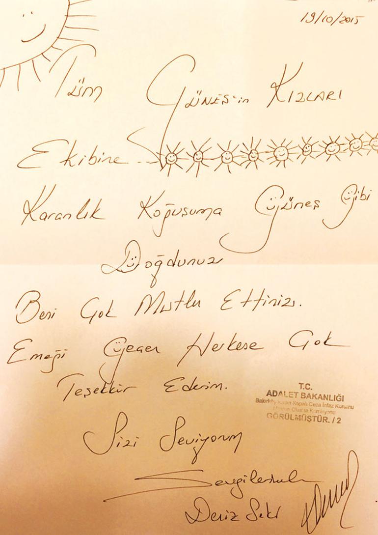 Deniz Seki'den Güneşin Kızları dizisine mektup