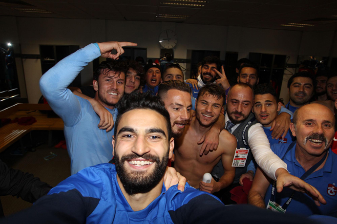 Trabzonspor soyunma odasında muhteşem sevinç