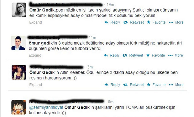 Ömür Gedik Twitter'da alay konusu oldu!