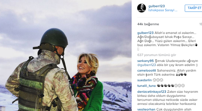 Gülben Ergen'den Mehmetçikli paylaşım