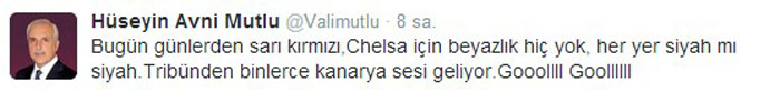 Vali Mutlu'dan ilginç Galatasaray tweeti