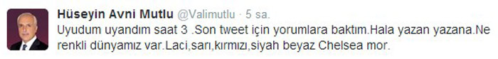 Vali Mutlu'dan ilginç Galatasaray tweeti