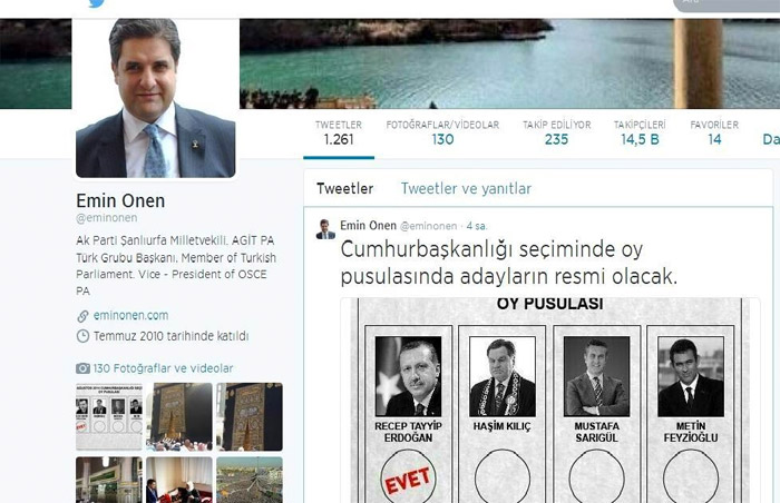 AK Partili vekilden 'oy pusulalı' Cumhurbaşkanlığı tweet'i