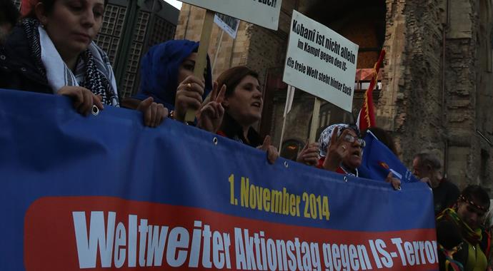 Avrupa'daki Kobani gösterilerinde olay çıkmadı