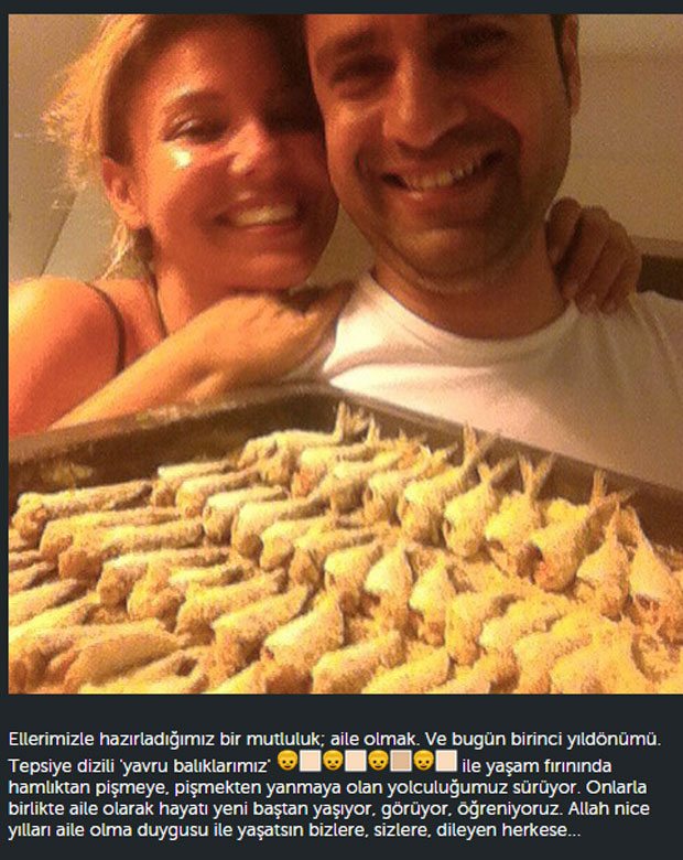 Gülben Ergen ve Erhan Çelik birinci yılını böyle kutladı