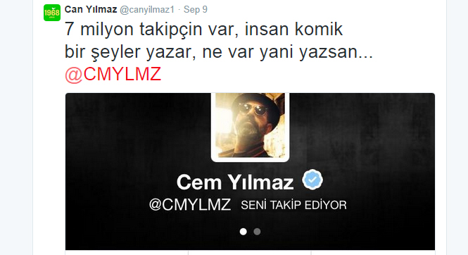 Cem Yılmaz Twitter'da 7 milyon oldu