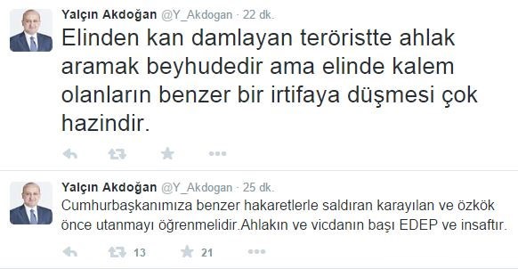 Yalçın Akdoğan'dan Özkök'e sert tepki