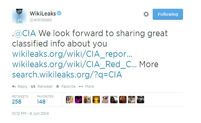 WikiLeaks'ten Twitter hesabı açan CIA'e jet cevap