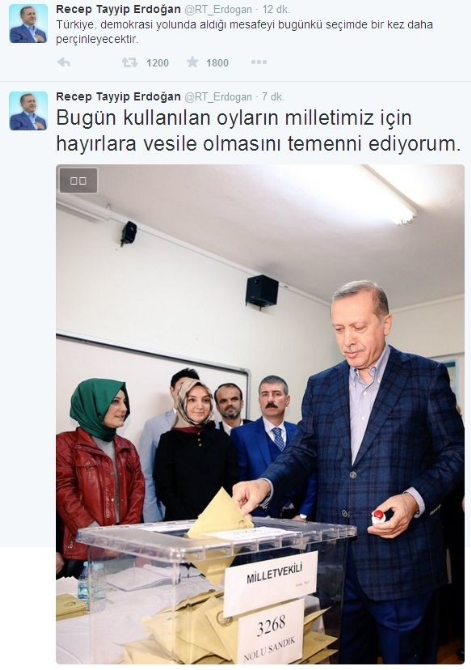 Erdoğan'dan  '1 Kasım' tweeti