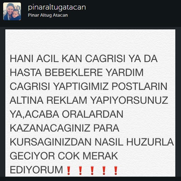Pınar Altuğ takipçilerine ateş püskürdü!