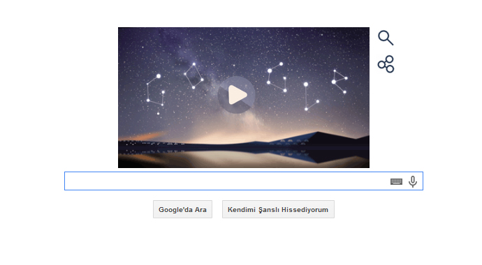 Google, Perseid Meteor yağmurlarını doodle yaptı