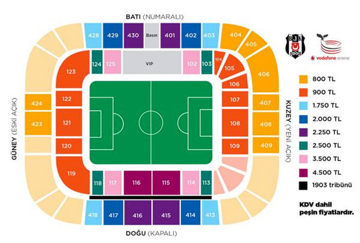 İşte Vodafone Arena kombine fiyatları!..