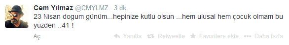 Cem Yılmaz doğum gününü Twitter'da kutladı!