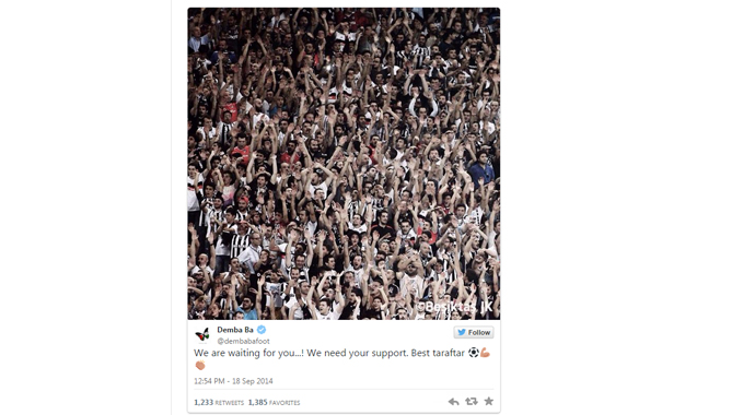 Demba Ba: 'Desteğinize ihtiyacımız var'