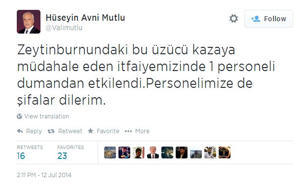 Vali Mutlu'dan patlama tweeti